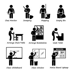 Classroom Student Duty Roster Stick Figure Pictogram Icon Clipart