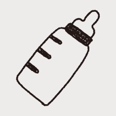 doodle baby milk bottle N3