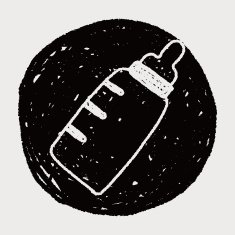 doodle baby milk bottle N6
