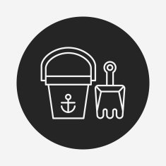 sand bucket line icon N2