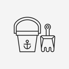 sand bucket line icon N5