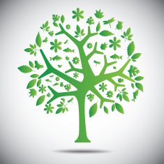 Eco Tree saving Vector Illustration
