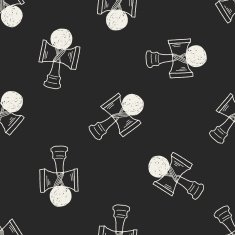 Kendama doodle seamless pattern background