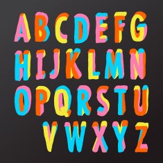 Alphabet design in colorful style