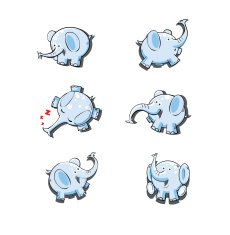 Set with elephants