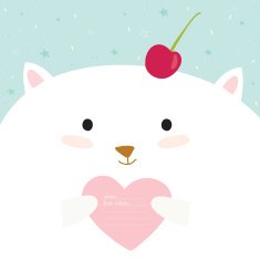 Greeting card with cartoon and funny character animals N5