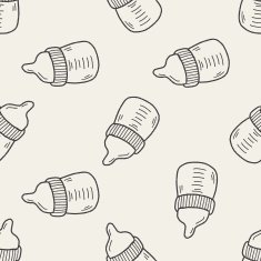 baby milk doodle seamless pattern background