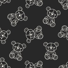 bear doodle seamless pattern background