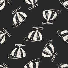 child hat doodle seamless pattern background N2