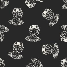doll doodle seamless pattern background N2