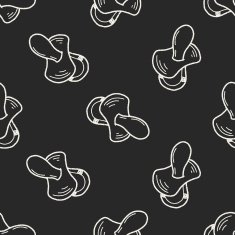 pacifier doodle seamless pattern background N2