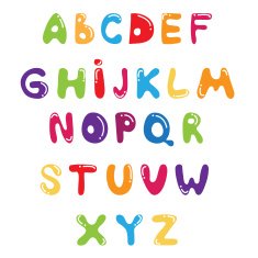 Funny kids colorful alphabet Vector N4