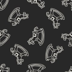 rocking horse doodle seamless pattern background