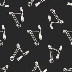 scooter doodle seamless pattern background N2