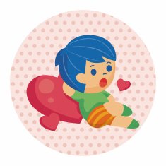 little kid with heart theme elements N38