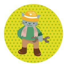 animal cat worker cartoon theme elements N13