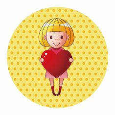 little kid with heart theme elements N46