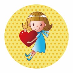 little kid with heart theme elements N48
