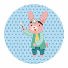 animal rabbit doctor cartoon theme elements N4