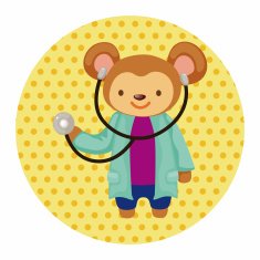 animal monkey doctor cartoon theme elements N3