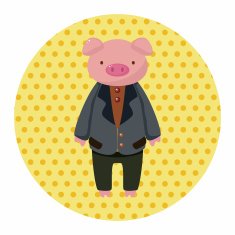 animal pig worker cartoon theme elements N11