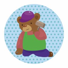 animal bear worker cartoon theme elements N19
