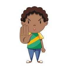 Child stop gesture vector illustration