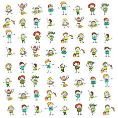hand drawing happy kids N14