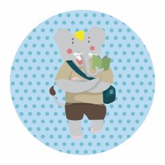 animal going to school cartoon theme elements N19