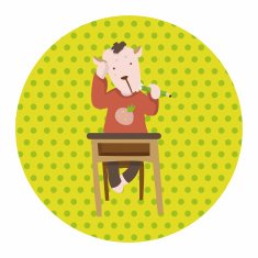 animal going to school cartoon theme elements N22