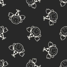 doodle birthday girl seamless pattern background