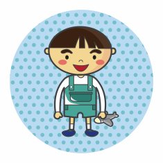 family boy character flat icon elements background eps10 N7