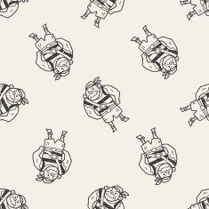 pirate Sailor doodle seamless pattern background