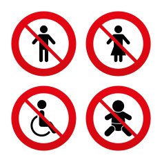 WC toilet icons Human male or female signs N12
