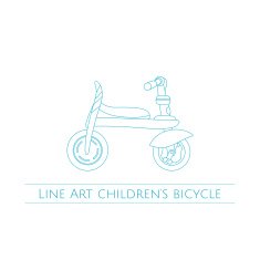 Line Art Childrens Bicycle One