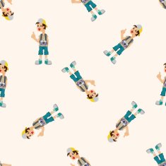 boy character seamless pattern