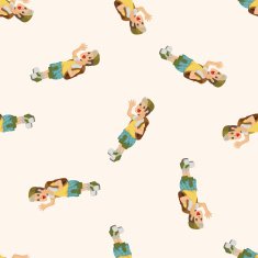 boy character seamless pattern N2