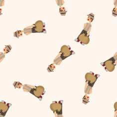 boy character seamless pattern N3