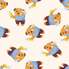 animal dog worker cartoon seamless pattern N2