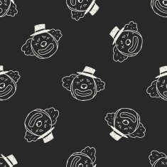 doodle clown seamless pattern background N4
