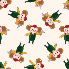animal worker cartoon sticker icon N7