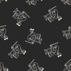 Puss In Boots doodle seamless pattern background N2