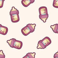 Feeding bottle cartoon seamless pattern background