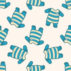 Baby clothes cartoon seamless pattern background
