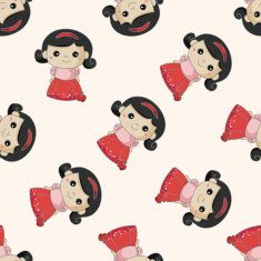fairytale princess cartoon seamless pattern background