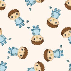 person character baby cartoon seamless pattern background