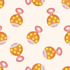 Baby rattle cartoon seamless pattern background N3