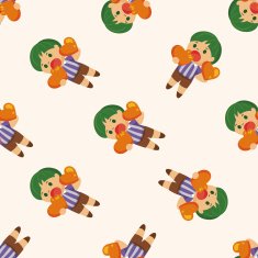little kid with heart cartoon seamless pattern background N4