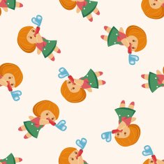 little kid with heart cartoon seamless pattern background N9