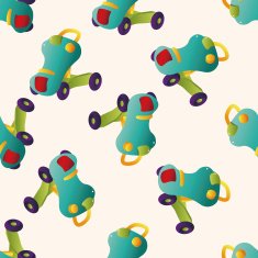Baby walker cartoon seamless pattern background